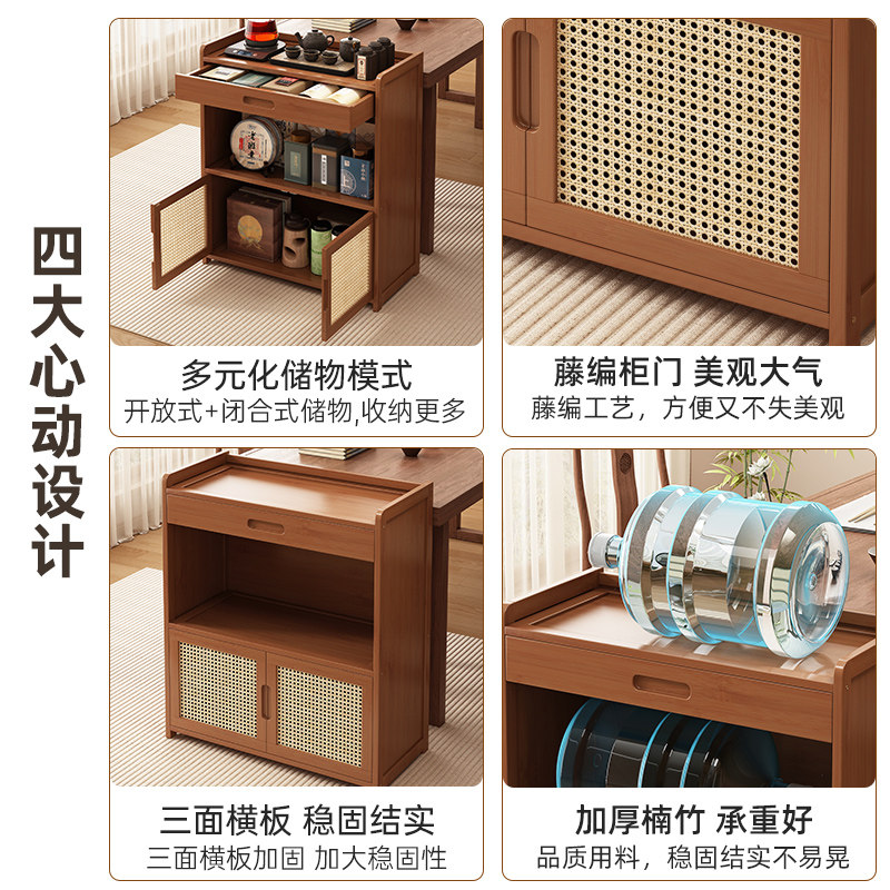 茶室新中式博古架茶桌旁茶叶柜多层收纳展示架非实木摆放置物架子 - 图3
