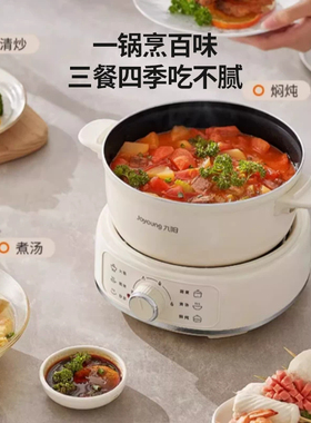 九阳电煮锅家用泡面多功能电炒锅蒸煮一体宿舍小型分体单人电火锅