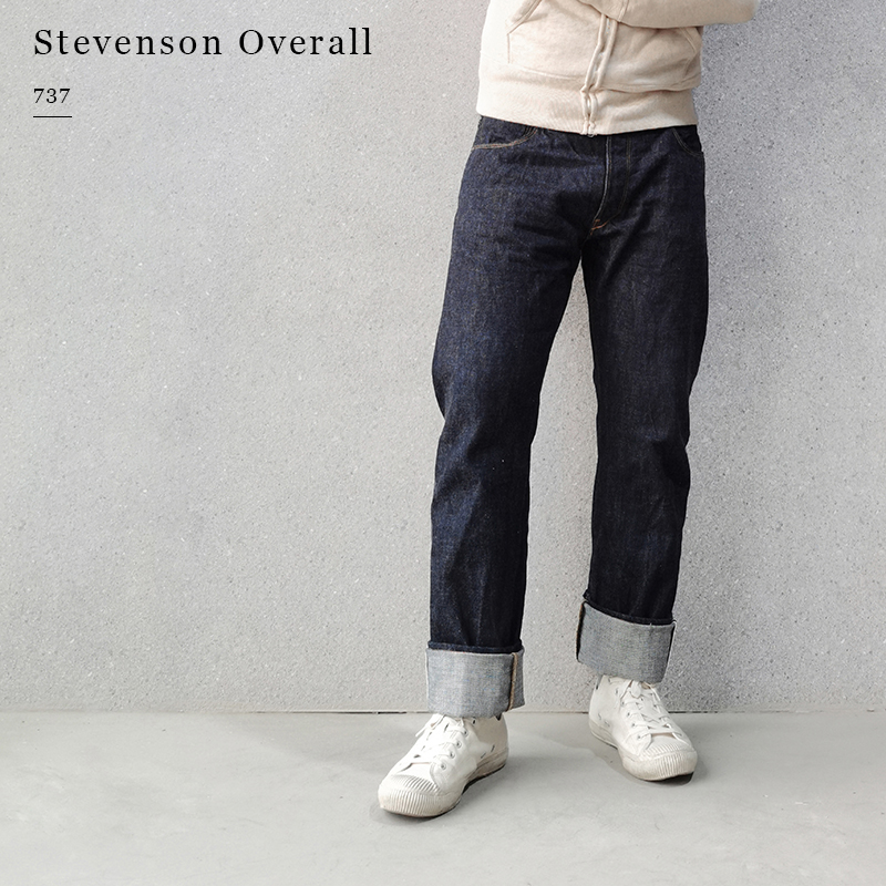 STEVENSON  OVERALL 737 SOC津巴布韦棉中高腰修身直筒原色牛仔裤 - 图0