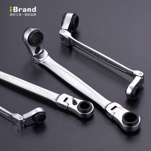 进口活头棘轮加长工业级维修四用双向开口省力多功能棘轮扳手快速 - 图0