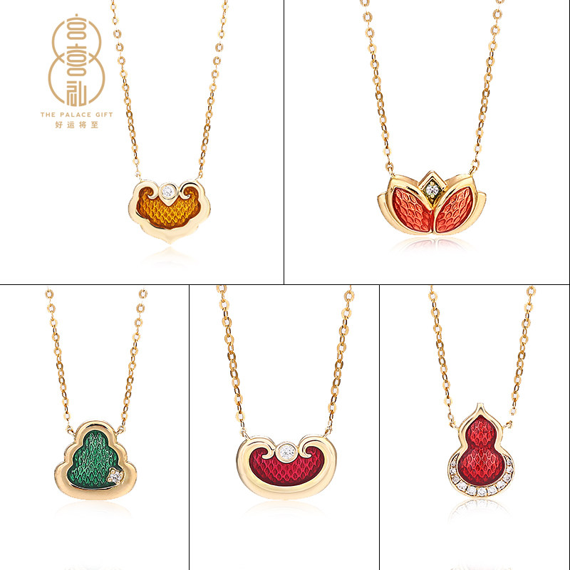 故宫文创宫喜礼祈福复古颈饰锁骨链 宫喜礼项链