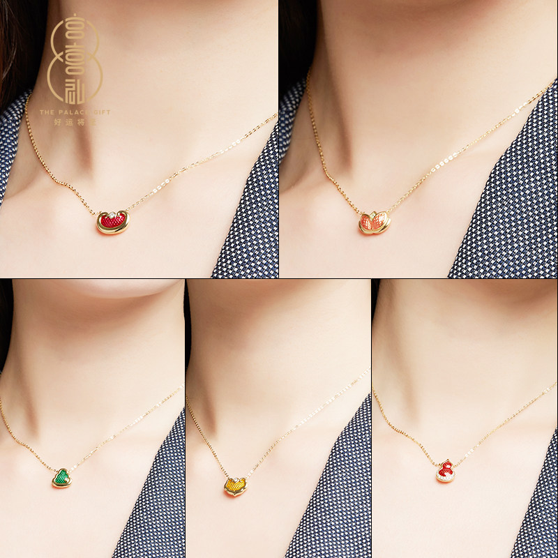 故宫文创宫喜礼祈福复古颈饰锁骨链 宫喜礼项链