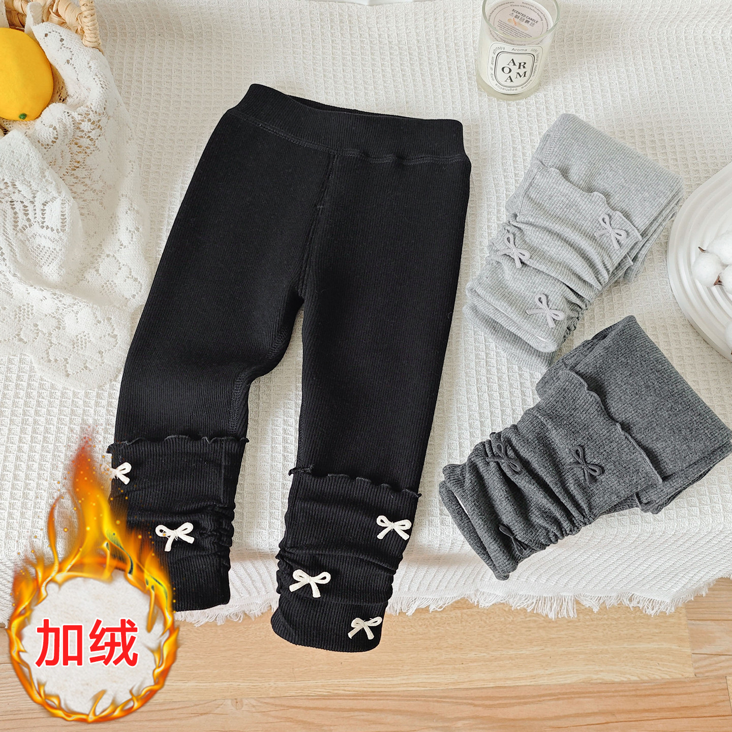 无骨女童加绒打底裤秋冬季韩版宝宝加厚一体绒外穿长裤保暖裤子,淘宝优惠券,粉丝福利购,淘宝优惠卷