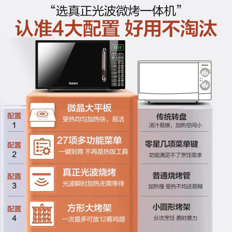 Galanz/格兰仕 G70F20CN1L-DG官方正品微波炉烤箱一体平板光波炉 - 图3