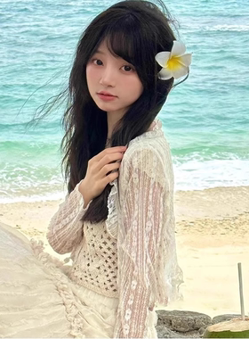 海边度假风仿真鸡蛋花发夹