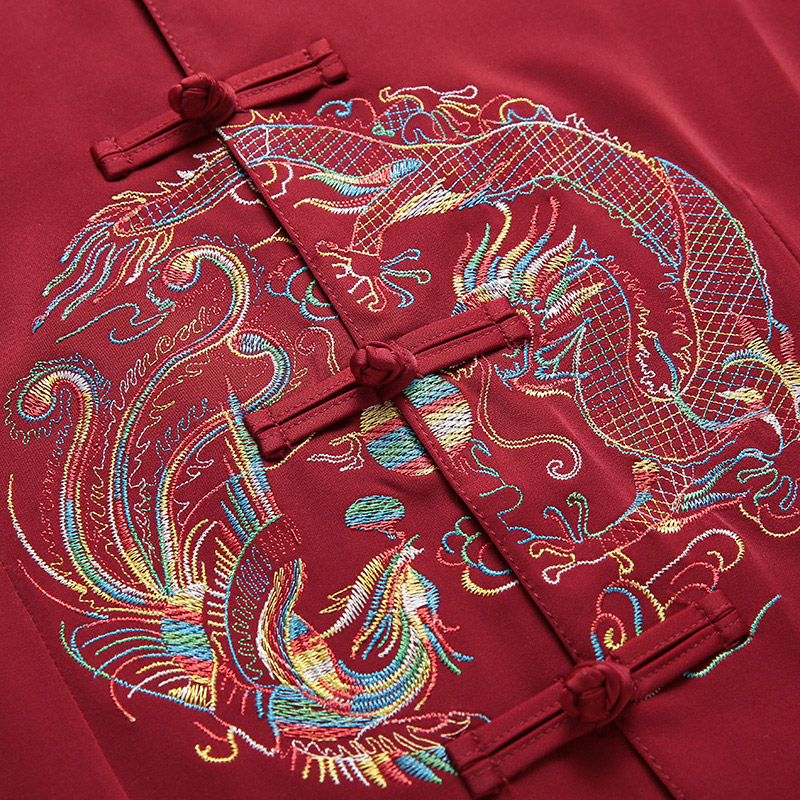 文笙服饰旗舰店春秋情侣装唐装男中老年长袖爸爸婚礼服老人爷爷奶奶生日过寿套装3