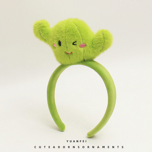 沙漠的小坚强~创意仙人掌发箍可爱头饰趣味植物头箍搞怪拍照发卡 - 图0