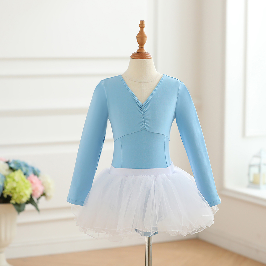 新款儿童秋季中国舞蹈练功服装女童女孩长袖芭蕾形体少儿考级体操 - 图0