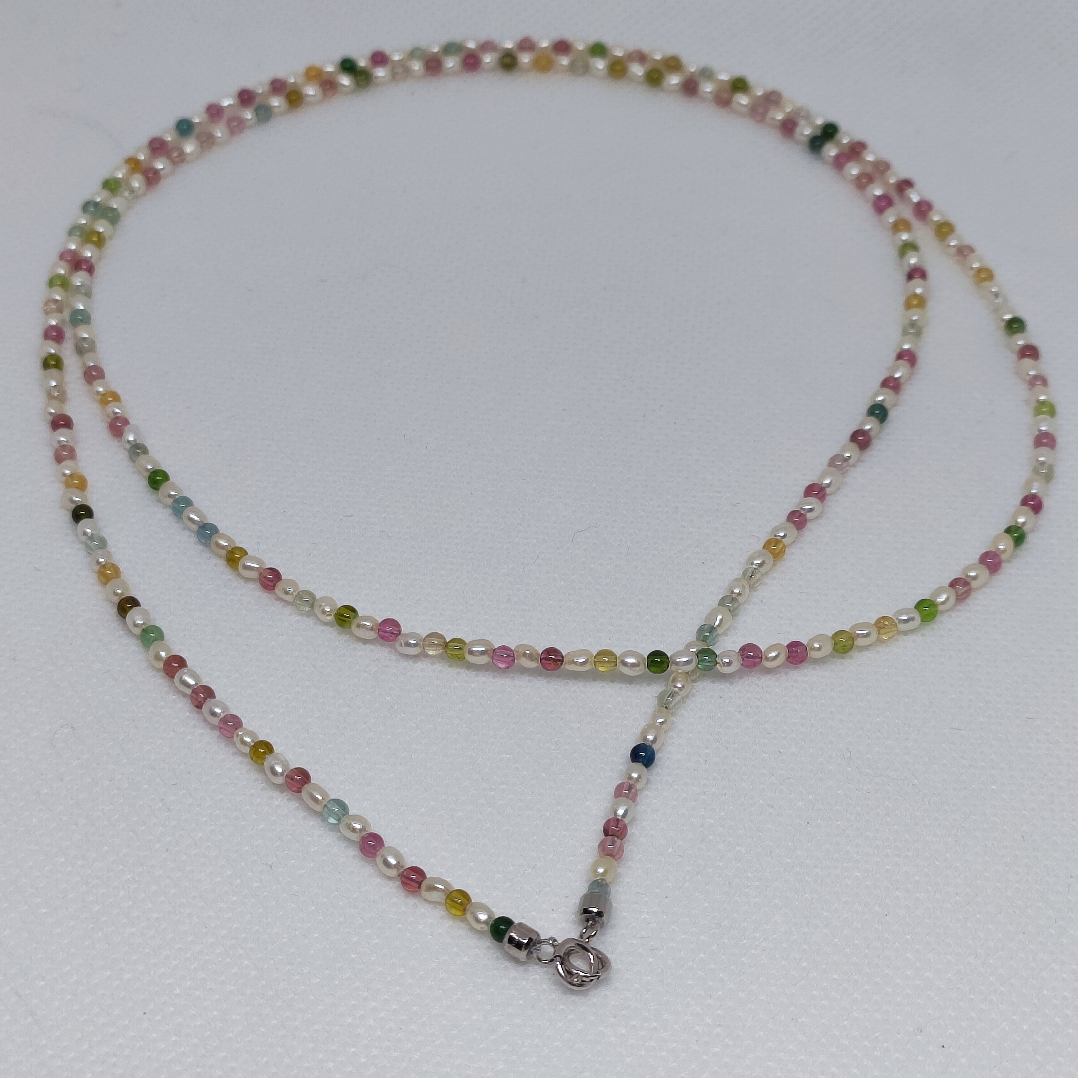 多巴胺酚天然碧玺糖果正圆小珠天然淡水小米珍珠精致项链三款合集 - 图3