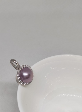 天然淡水珍珠太阳花近无瑕粉紫吊坠通体纯银镶嵌时尚节日礼物元旦