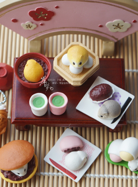 可爱和果子仓鼠微缩摆件食玩