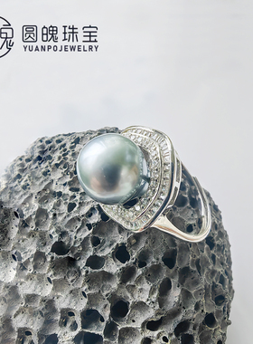 大溪地珍珠近圆S925银时尚轻奢