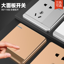 Den Lopp 86 Type Switch Socket Concealed Gold Open With Five Holes Porous Home USB Wall Power Panel