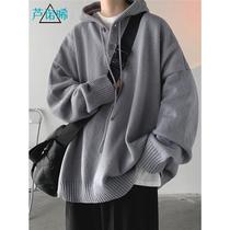 Luino Thickened with hat sweater for mens autumn and winter new trends needle weaters for mens lazy wind and jersey undershirt