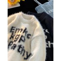 Pastoral Mahippy lovers sweater for men and women Spring and fall season thickened loose Lazy Wind line clothes Tide Cards American Round