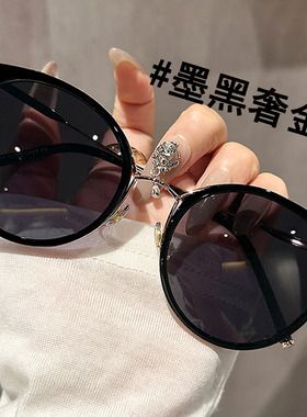 韩版拿铁咖啡大框墨镜女可配度数2024新品高级感夏季防晒太阳镜潮