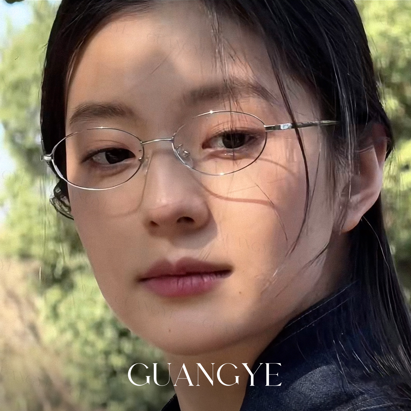 超轻钛材椭圆小框眼镜女可配近视度数防蓝光文艺银丝小脸眼睛镜架 - 图1