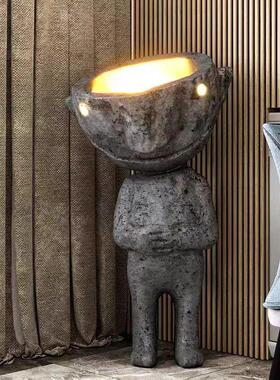 卡通外星大头人物玻璃钢摆件