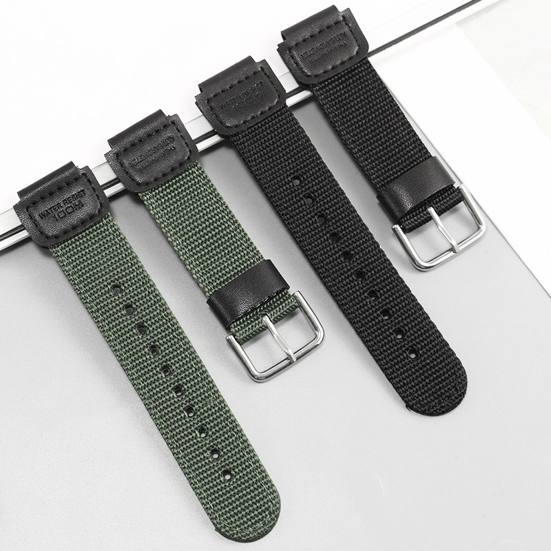 尼龙代用卡西欧ae-1200军绿手表带 vmkm配件