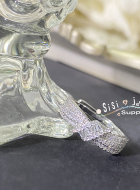 Sisi香港珠宝同款婚戒 璀璨水滴锆石 镀18K 小众蝴蝶结戒指可调节