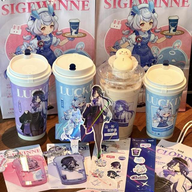 Luckin Genshin co-branded peripheral bubble machine stand