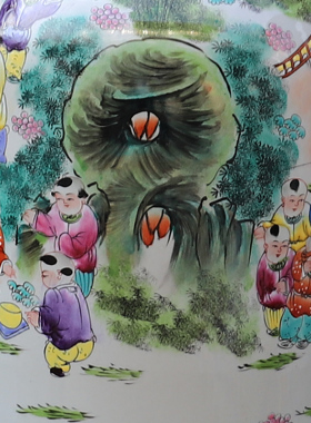 景德镇陶瓷器手绘仿古大花瓶落地