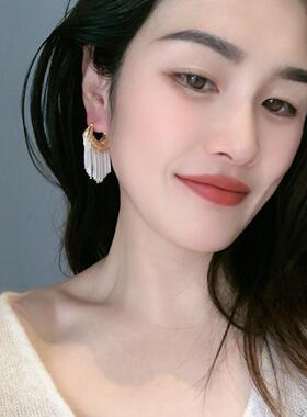 欧美老钱风金属银河流苏几何链条