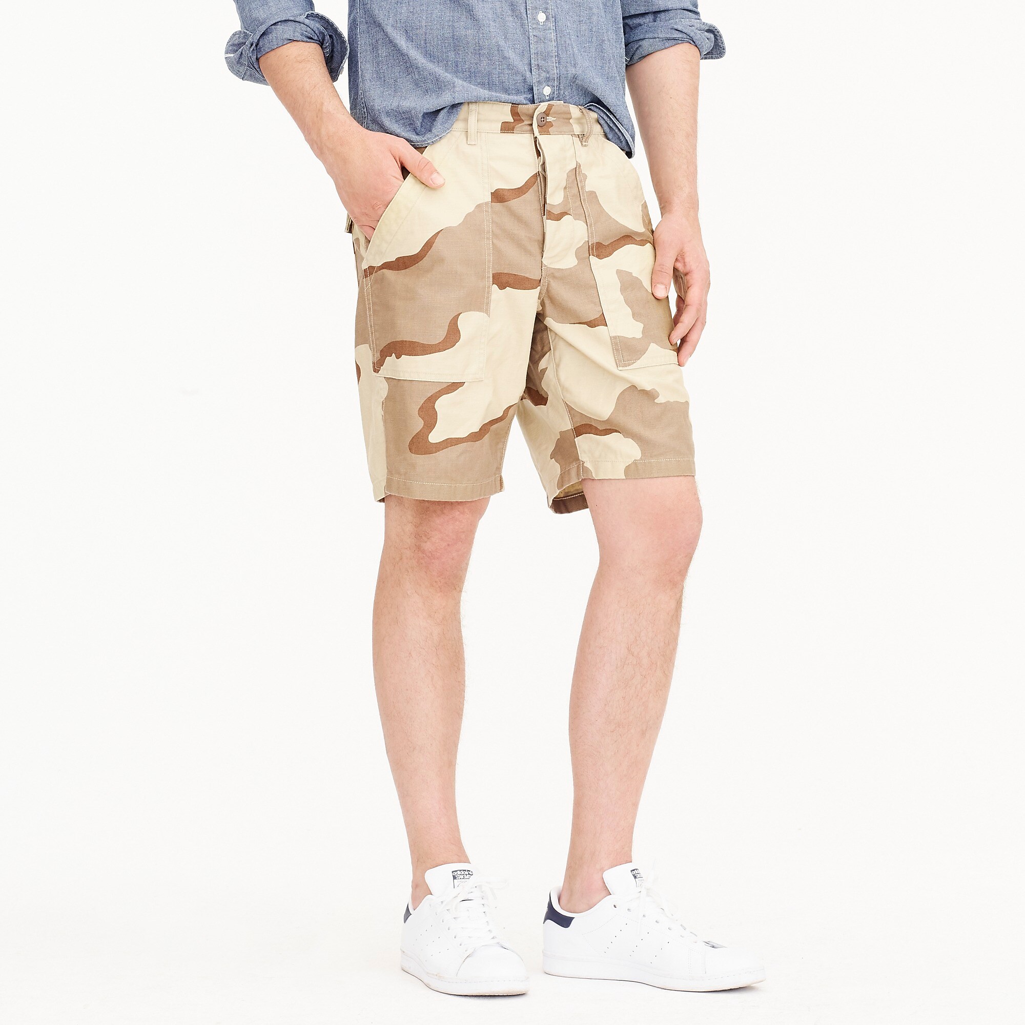 J.crew高端美式复古咔叽W&B迷彩OG107工装短裤男JCrew - 图2