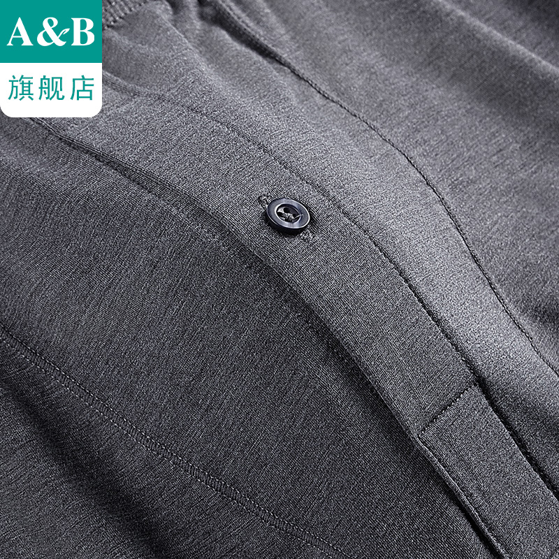 ab保暖内衣60S超薄羊绒蛋白圆领套装弹力舒适男士秋衣秋裤R966 - 图2