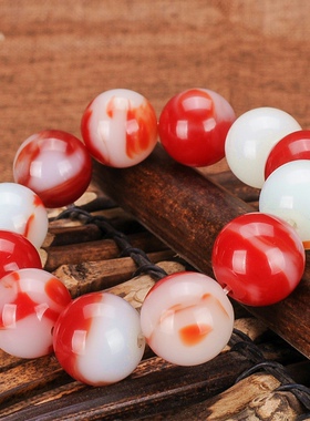 新疆和田羊脂玉金丝玉戈壁玉石手链 男女款和田羊脂玉金丝玉蜀黍