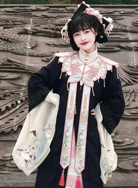 批发毕业学士服云肩领花新中式旗袍马面裙汉服配饰披肩绣花假领