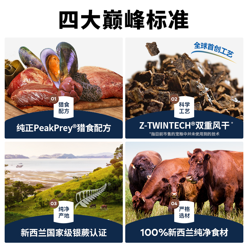 ZIWI滋益巅峰风干牛肉猫粮多规格无谷多口味成猫幼猫全阶进口主粮