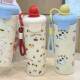 Water cup for women new 2025 high-looking thermos cup large-capacity straw cup for students going to school professional ice tea cup