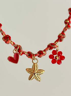 英国george melis夏季贝壳海星蝴蝶海龟辣椒大象珍珠项链diy多吊
