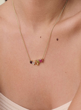 英国george melis项链女欧美时尚ins小众红宝石锁骨链百搭镶锆石