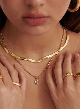 英国george melis马眼锆石项链炉内真空电镀锆石项链欧美简约