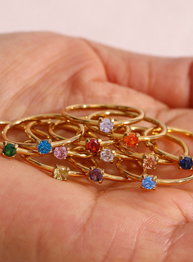 英国george melis欧美ins时尚简约轻奢生辰尾戒指环镀18k生日