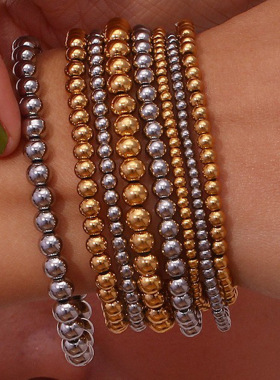 英国george melis欧美ins时尚简约流行手饰小众复古镀18k弹性