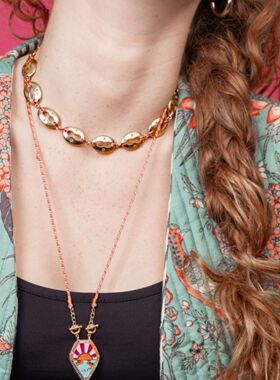 英国george melis独立站塔罗牌项链复古文艺彩色吊坠项链女时尚