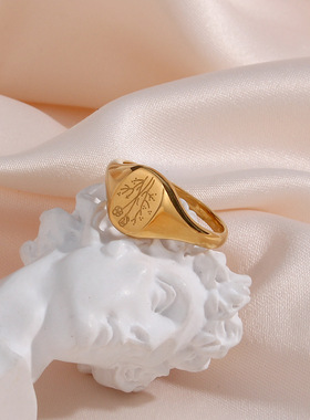 英国george melis欧美ins时尚流行向日葵花朵指环女小众薰衣草