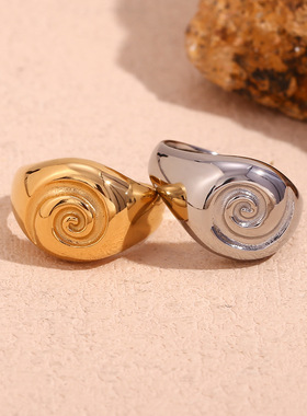 英国george melis欧美时尚小众个性复古气质手饰镀18k金铸造圆面