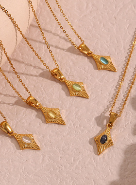 英国george melis欧美ins时尚简约轻奢百搭毛衣链四角心形人造