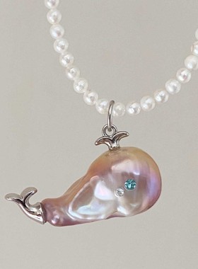 英国george melis海洋小丑鱼项链珍珠大头鱼吊坠金鱼亲嘴鱼锁骨