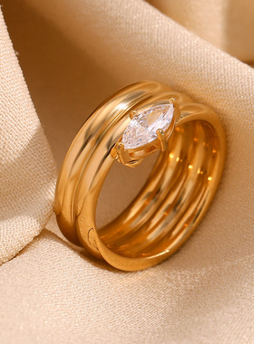 英国george melis欧美时尚气质小众设计手饰镀18k金个性多层马眼