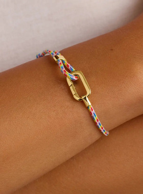 英国george melis可调节钢丝彩色绳手链 情侣红绳3d手镯手链