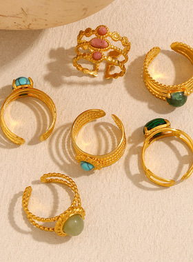 英国george melis欧美时尚气质复古个性高级感手饰镀18k金石双层