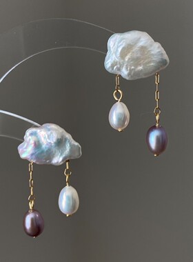 英国george melis欧美彩色多巴胺项链异形巴洛克珍珠耳环手串18k