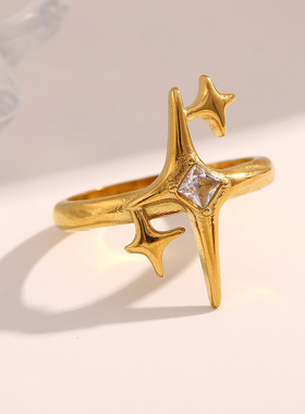 英国george melis欧美新款冷淡风气质轻奢个性手饰镀18k金极星