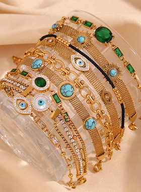 英国george melis欧美时尚流行小众复古手饰镀18k金微镶石恶魔