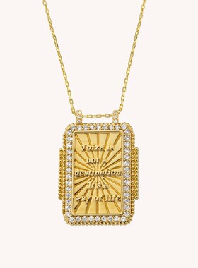 英国george melis塔罗牌爱心眼睛项链tarot带钻滴油项链女ins